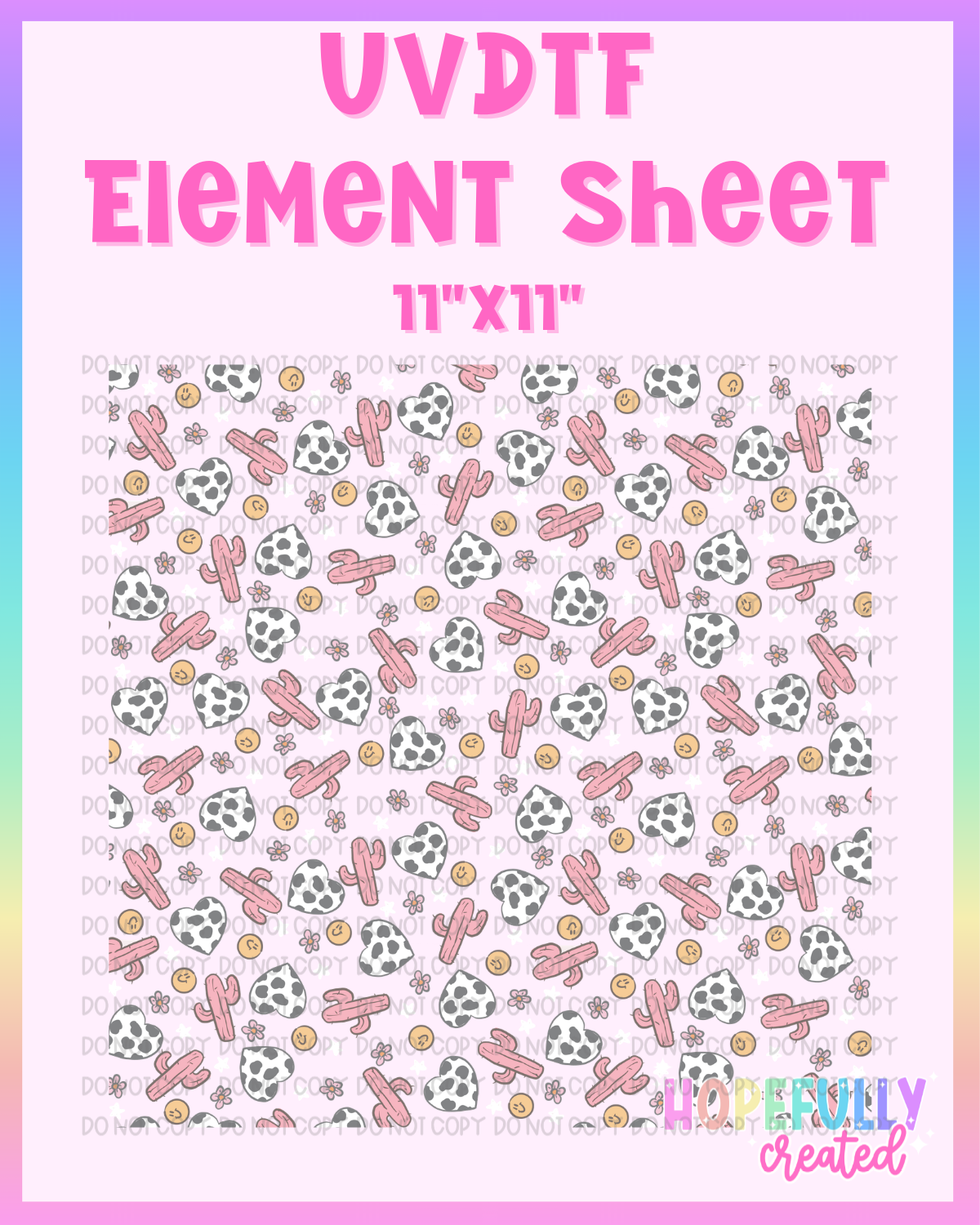 Cow Hearts UVDTF Element Sheet