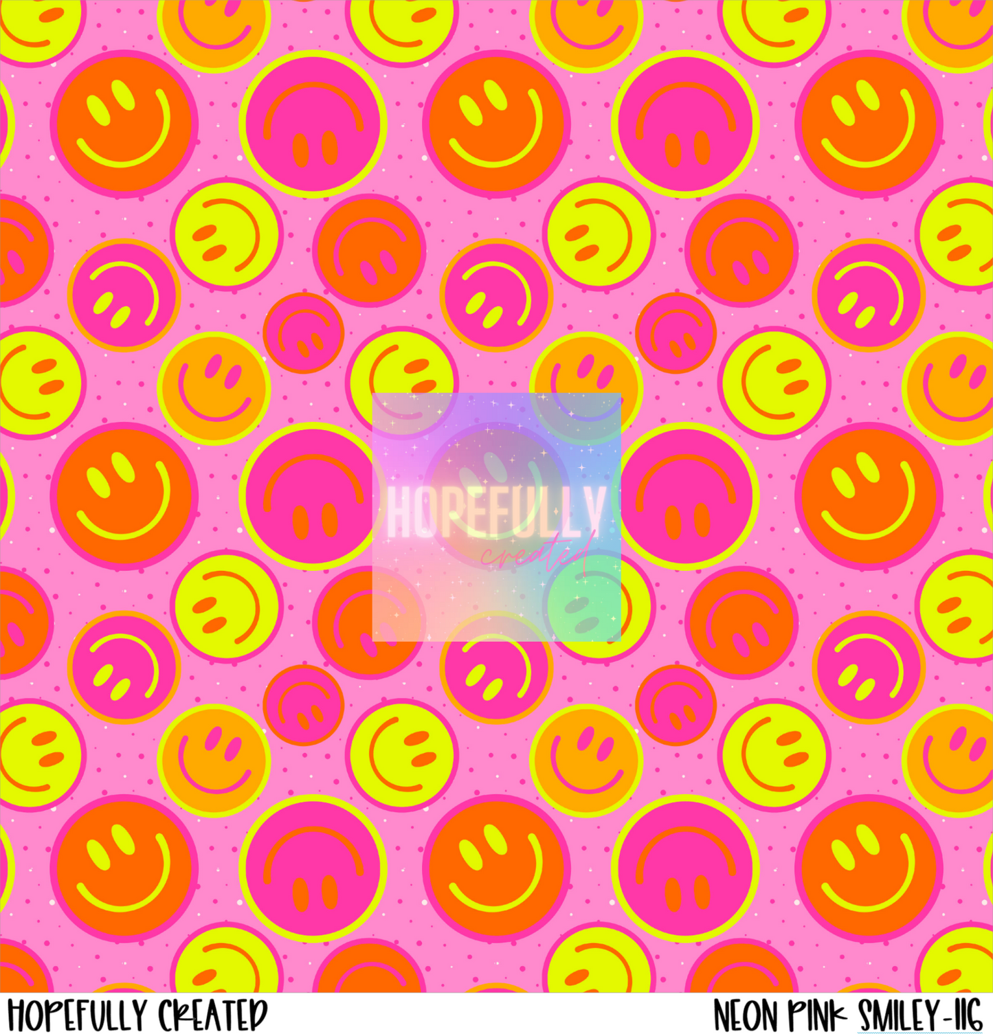 Neon Pink Smiley Vinyl Collection -116