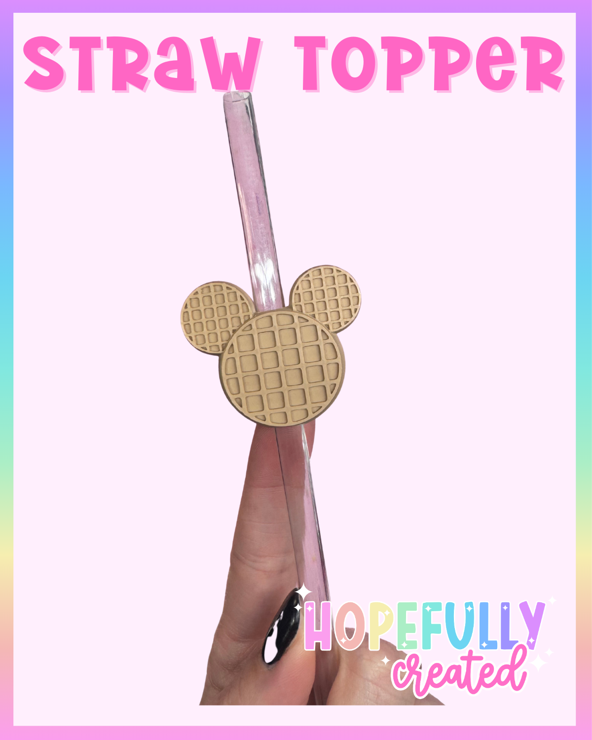 Mouse Waffle Straw Topper