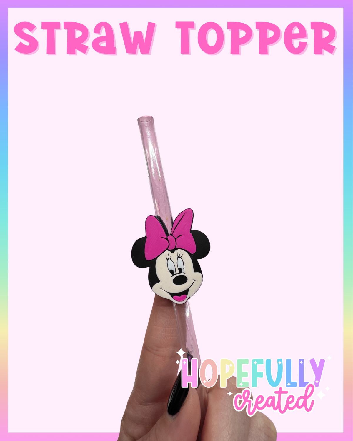 Girl Mouse Straw Topper