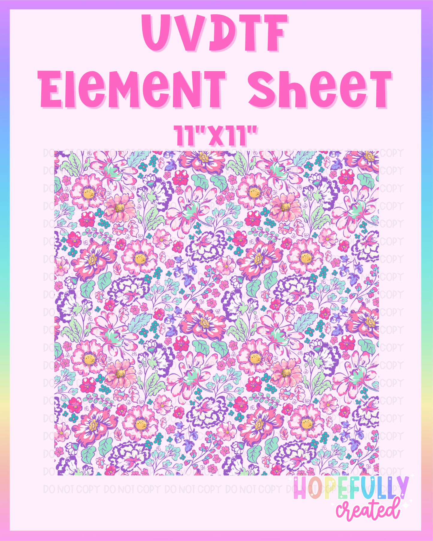 Floral (Purple/Pink) UVDTF Element Sheet