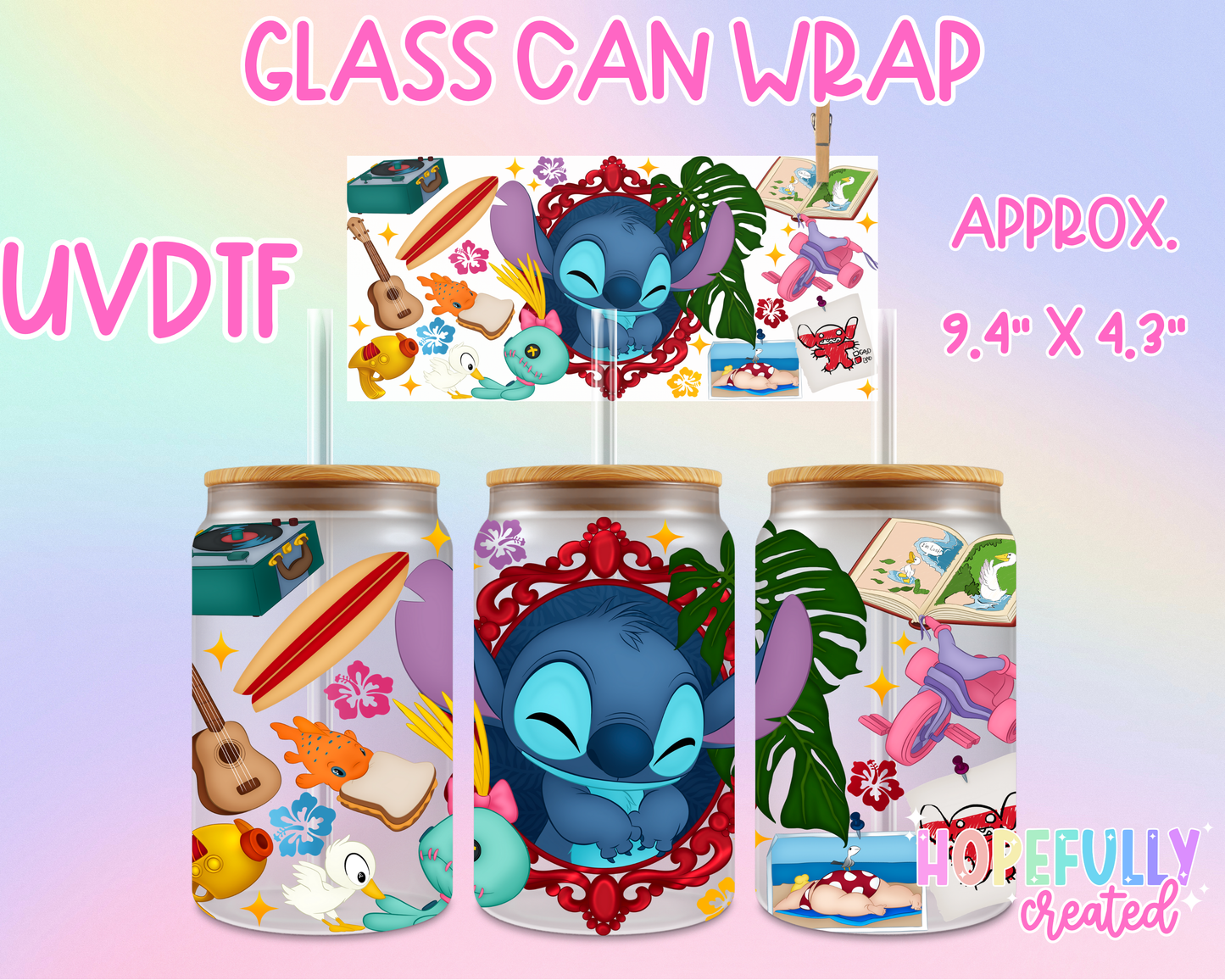 Stitch UVDTF Glass Can Wrap