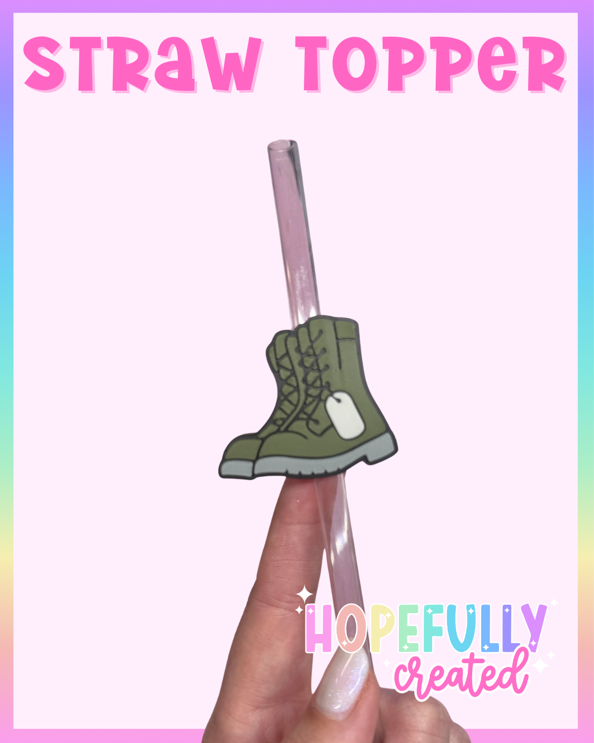 Combat Boots Straw Topper