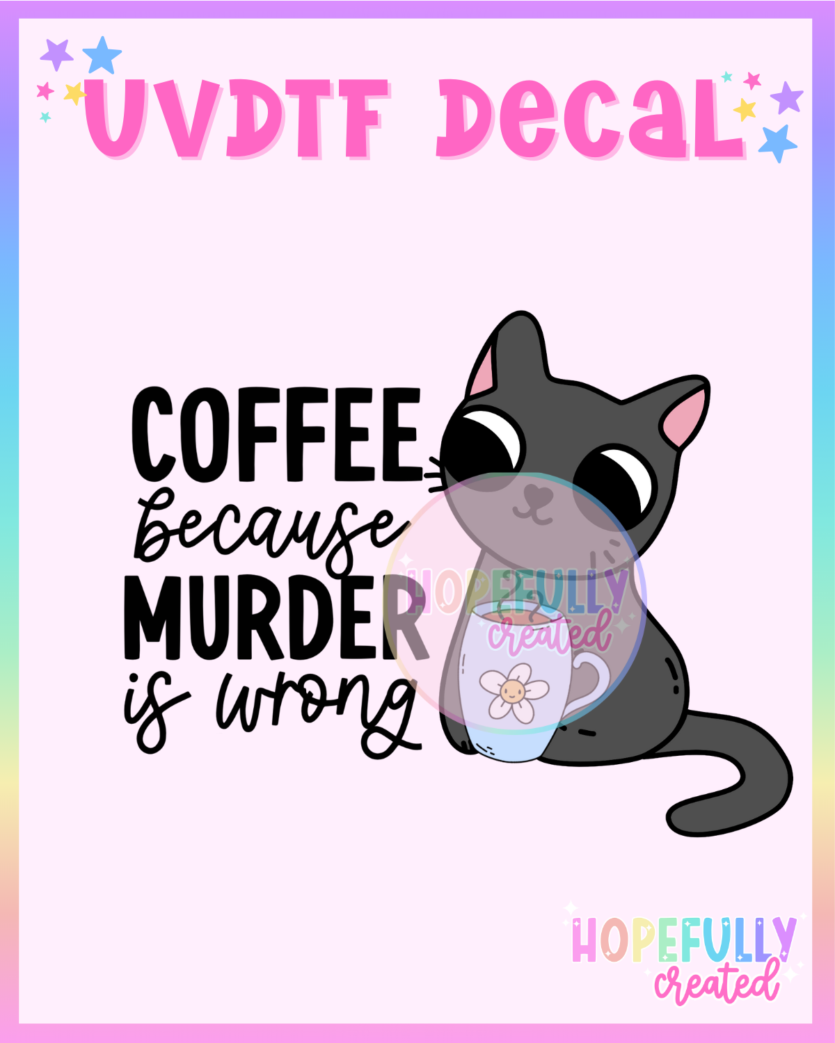 Coffee Cat UVDTF Decal