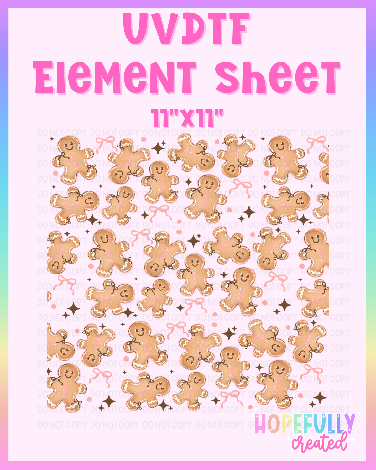 Gingerbread UVDTF Element Sheet