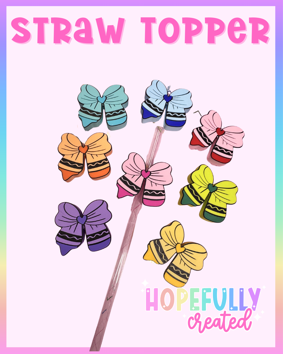Crayon Bow Straw Topper