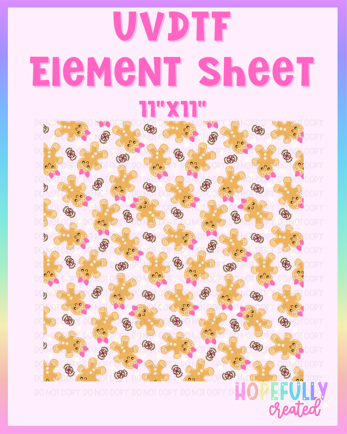 Gingerbread UVDTF Element Sheet