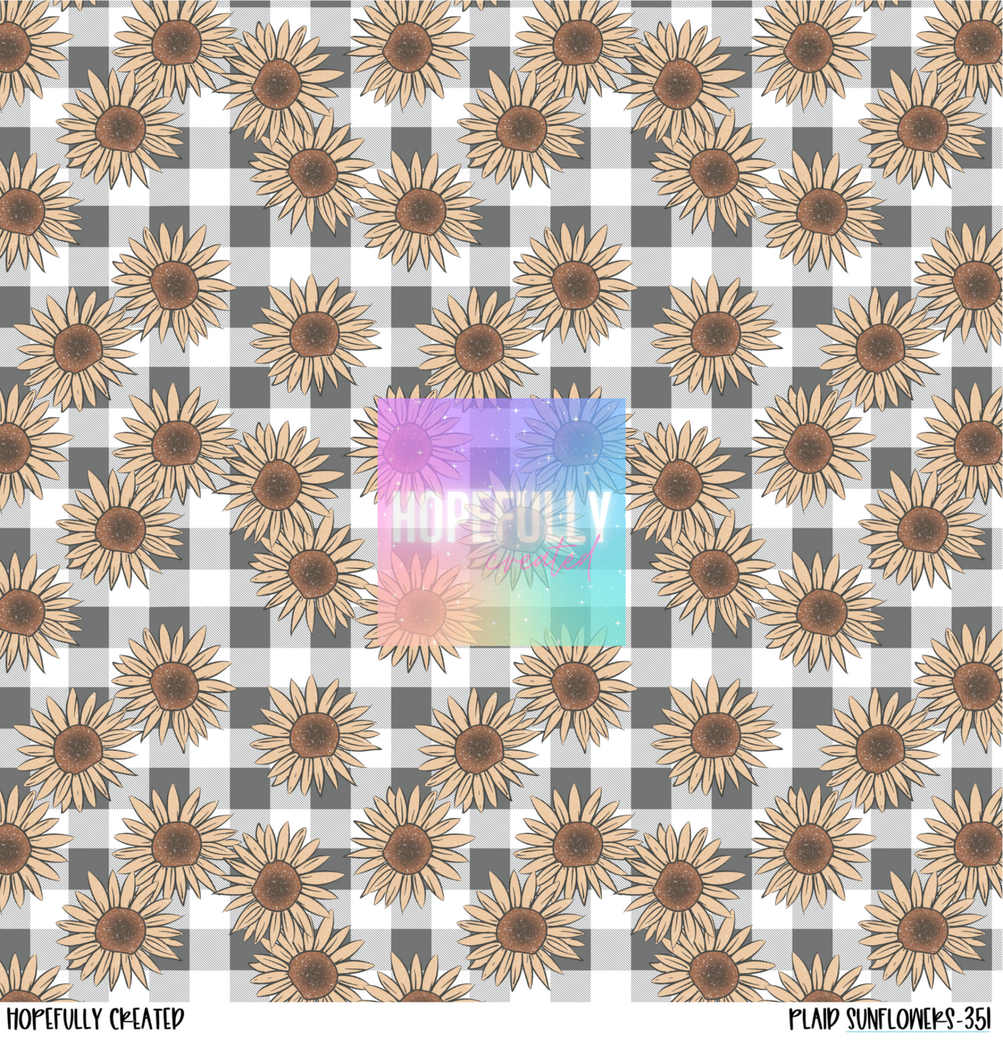 Plaid Sunflowers 12x12 - 351