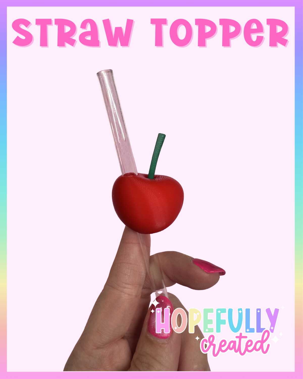 Cherry Straw Topper