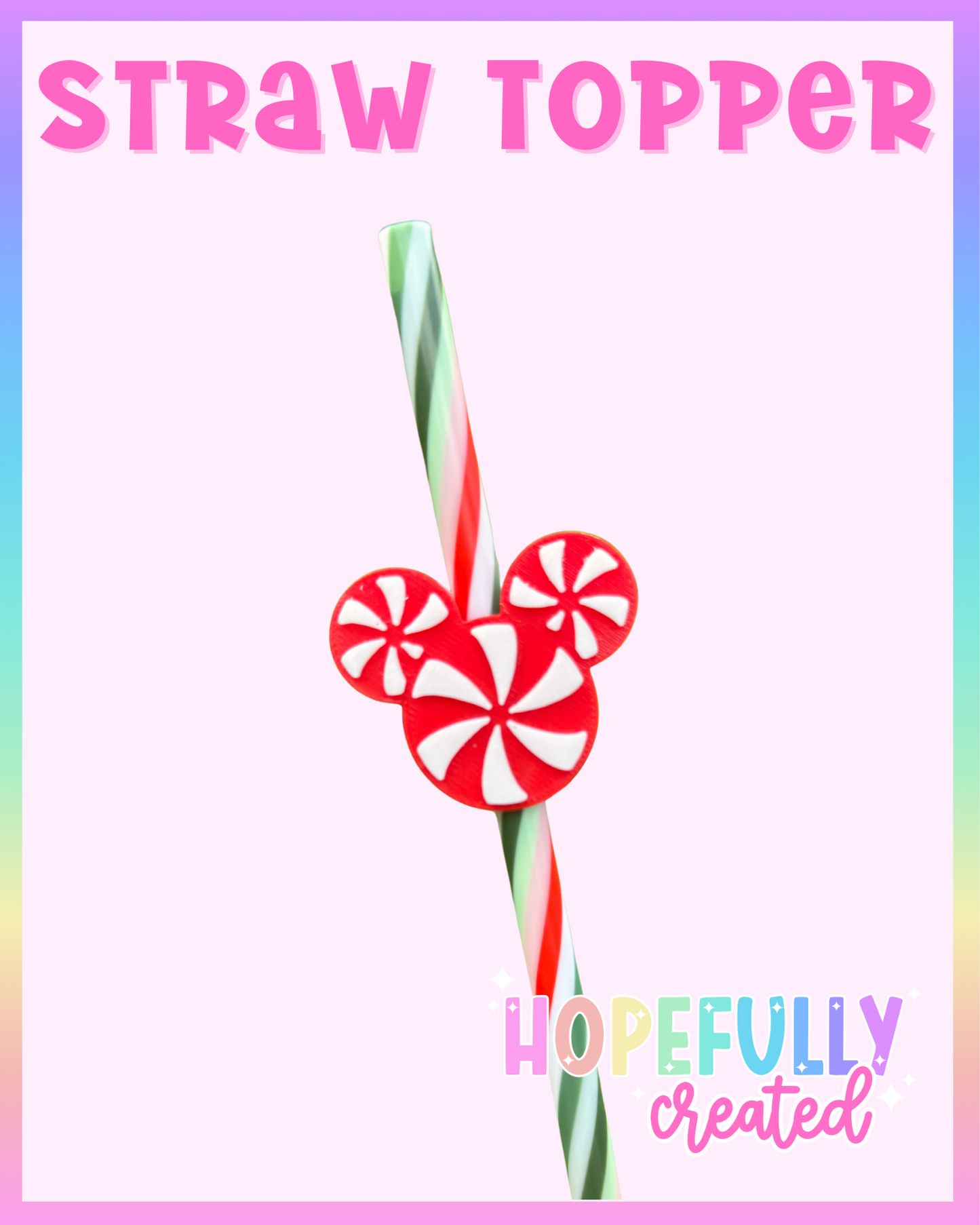 Peppermint Mouse Straw Topper