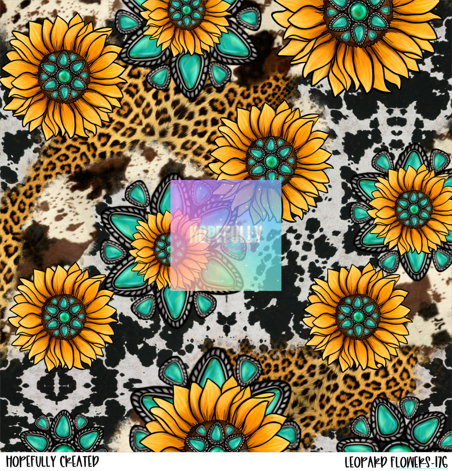 Leopard Flowers 12x12 - 176