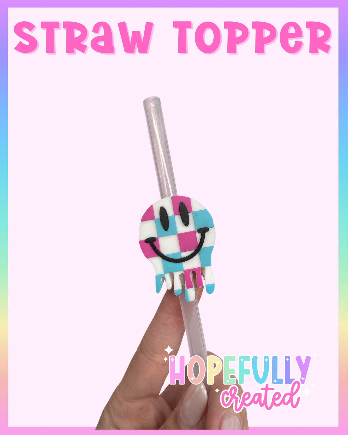 Dripping Smiley Straw Topper
