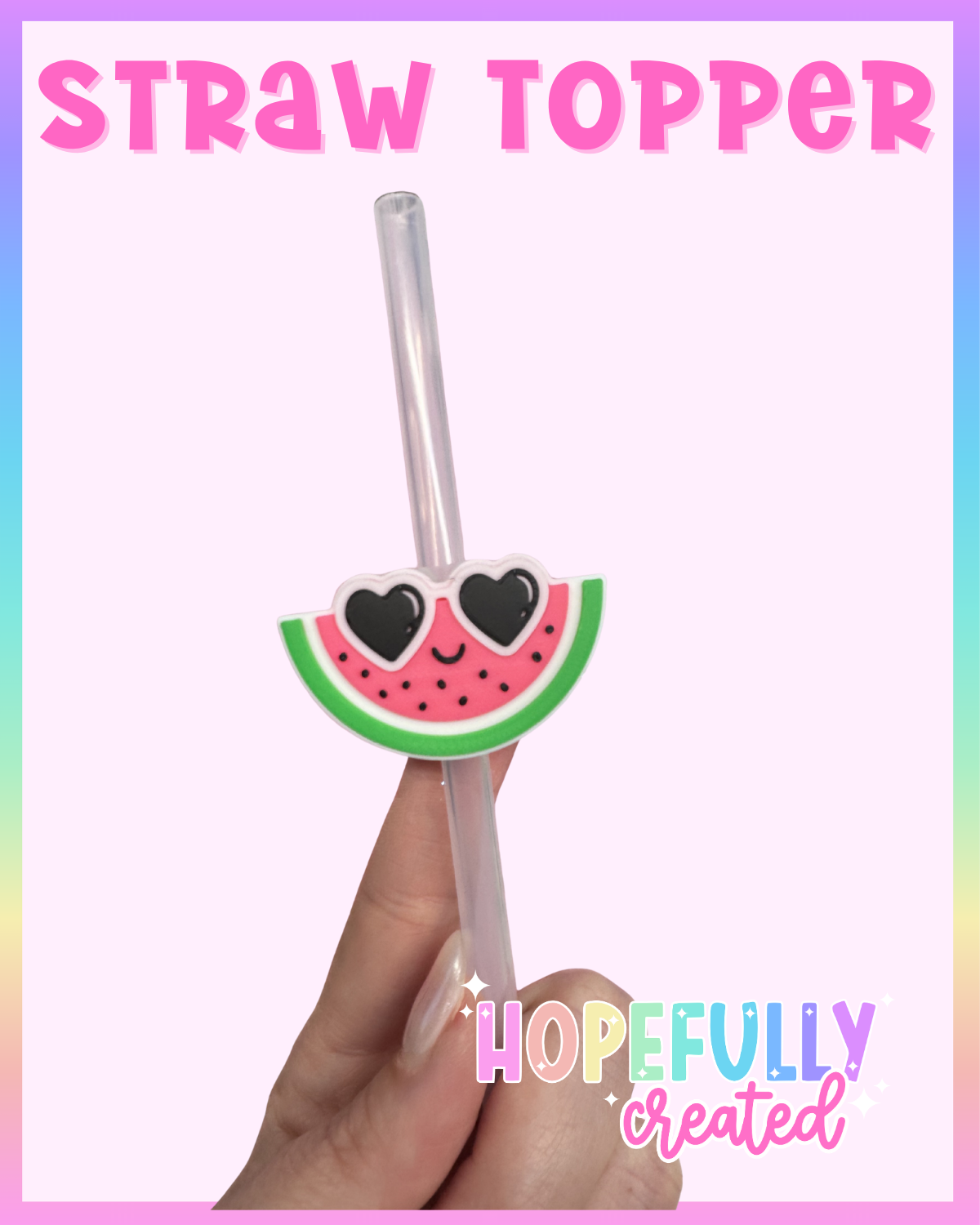 Cute Watermelon Straw Topper