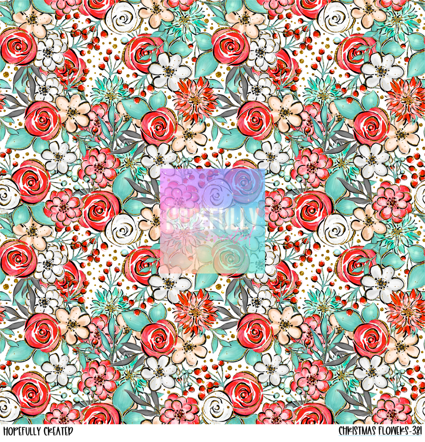 Christmas Flowers 12x12 - 381