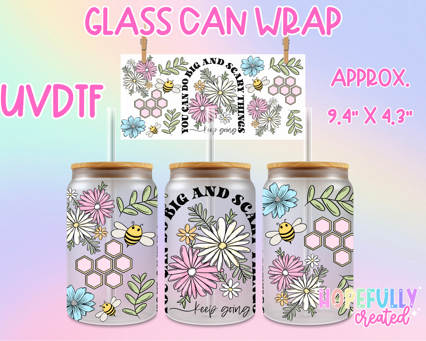 Big and Scary Things UVDTF Glass Can Wrap