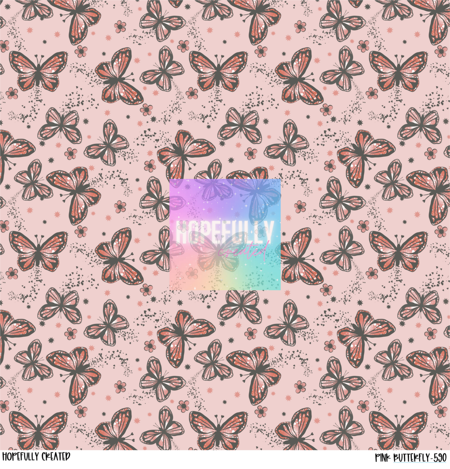 Pink Butterfly 12x12 - 590