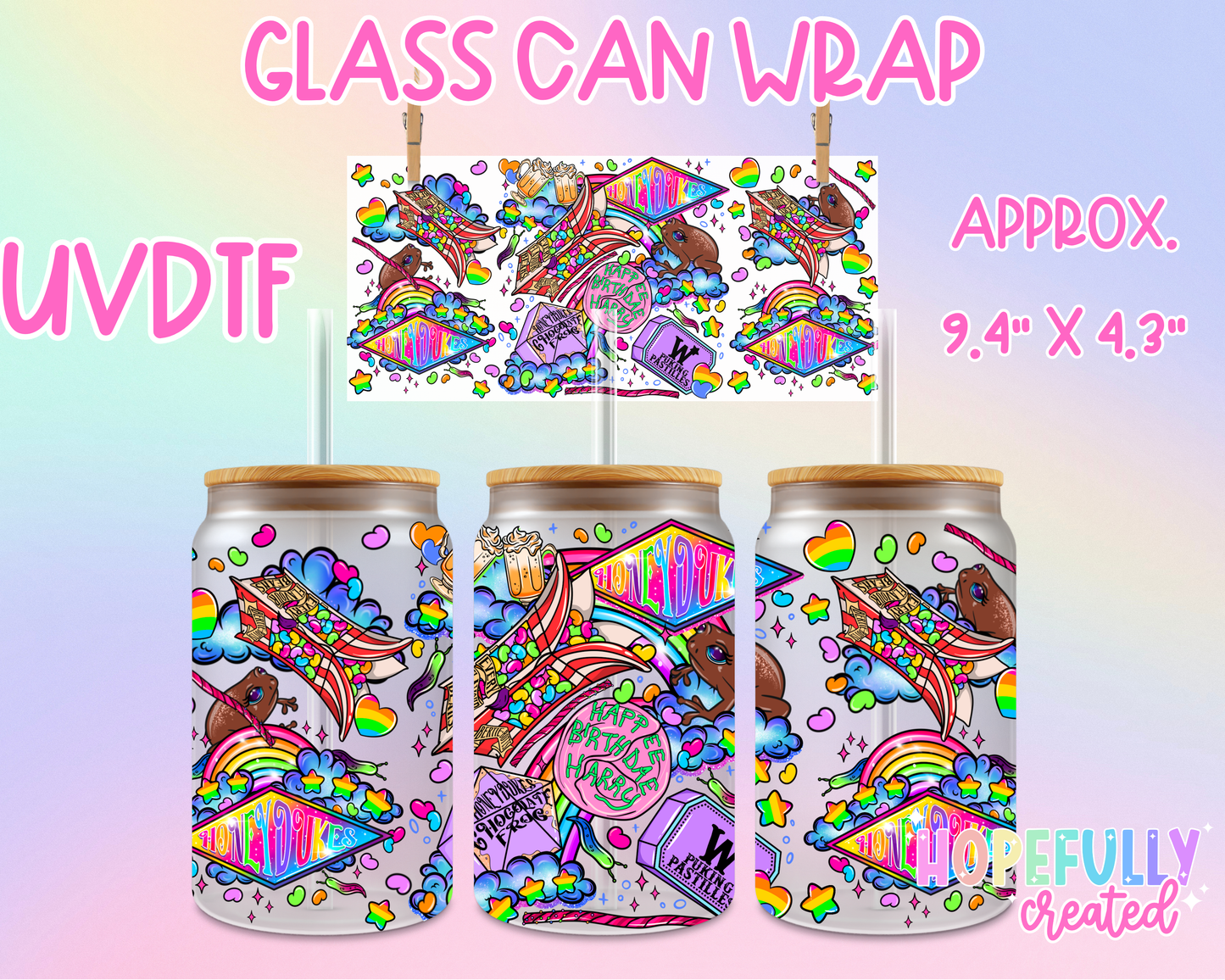 Honeydukes UVDTF Glass Can Wrap
