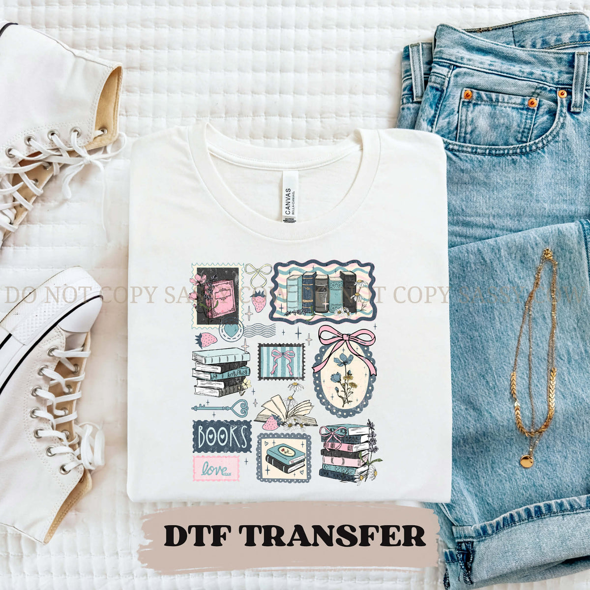 BOOKISH COLLAGE - DTF TRANSFER 0235