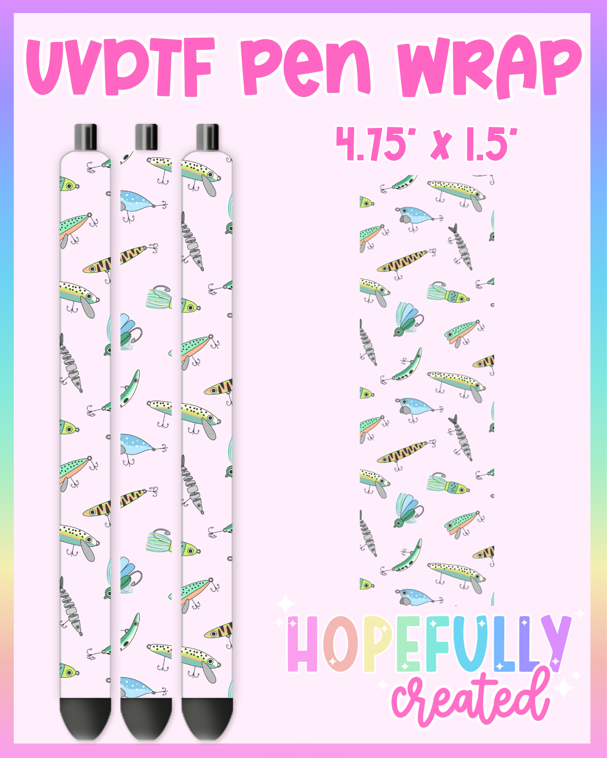 Fishing Lure UVDTF Pen Wrap