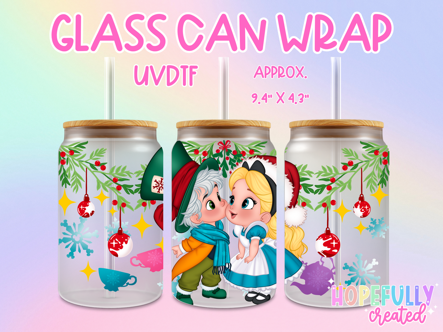 Christmas Alice UVDTF Glass Can Wrap