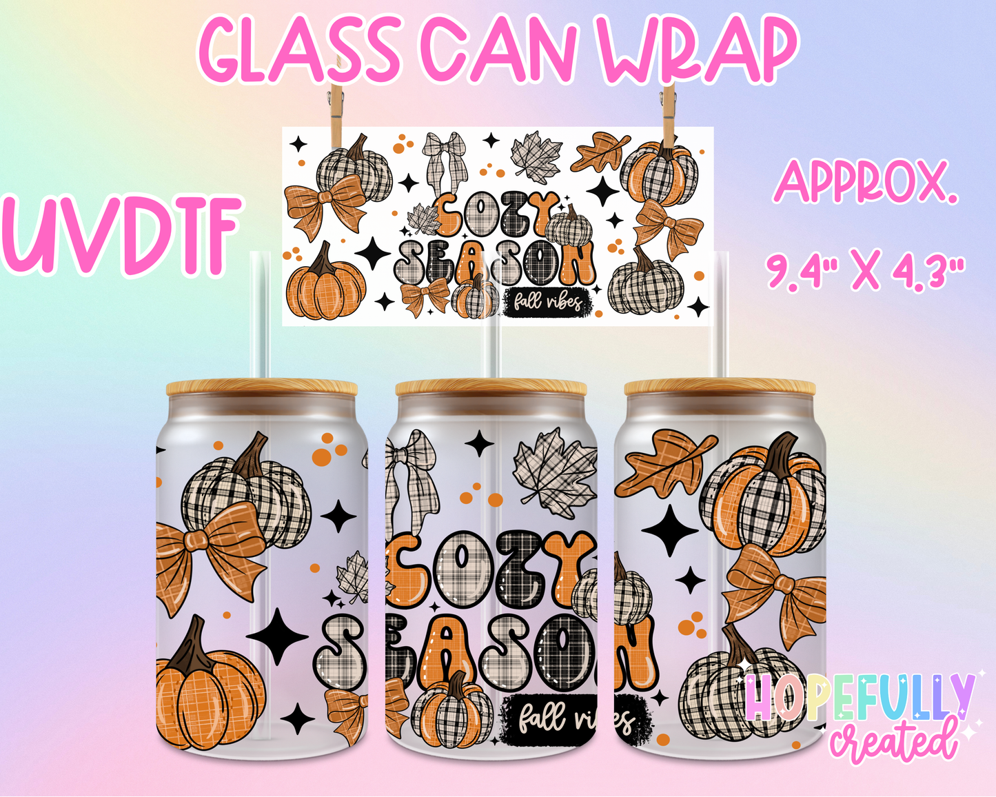 Cozy season UVDTF Glass Can Wrap