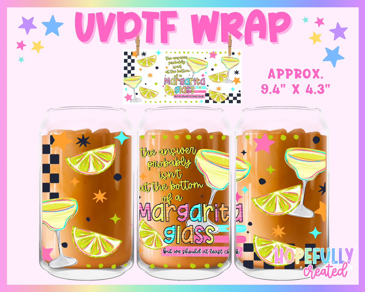 Magarita Glass UVDTF Glass Can Wrap
