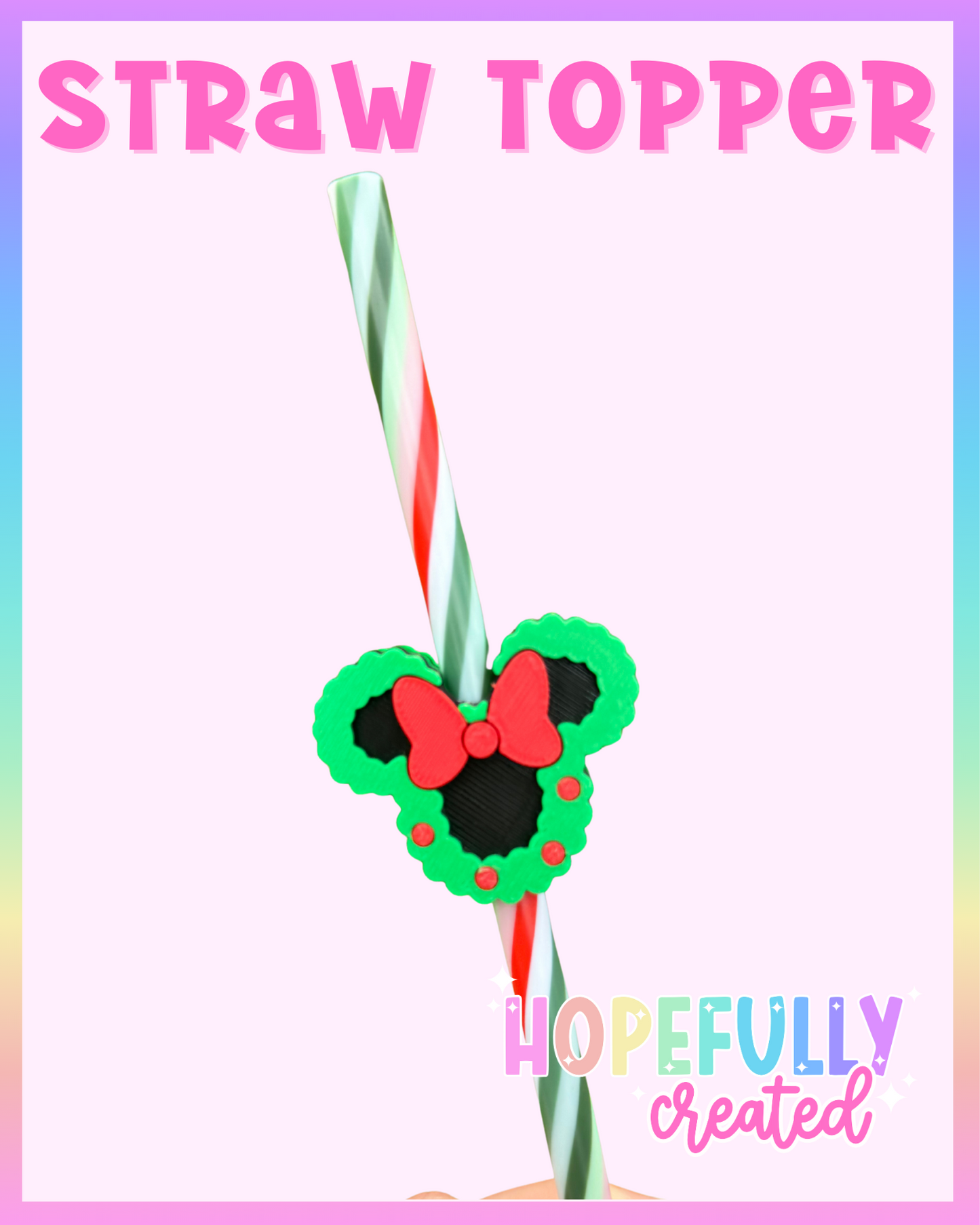 Mouse Wreath Straw Topper