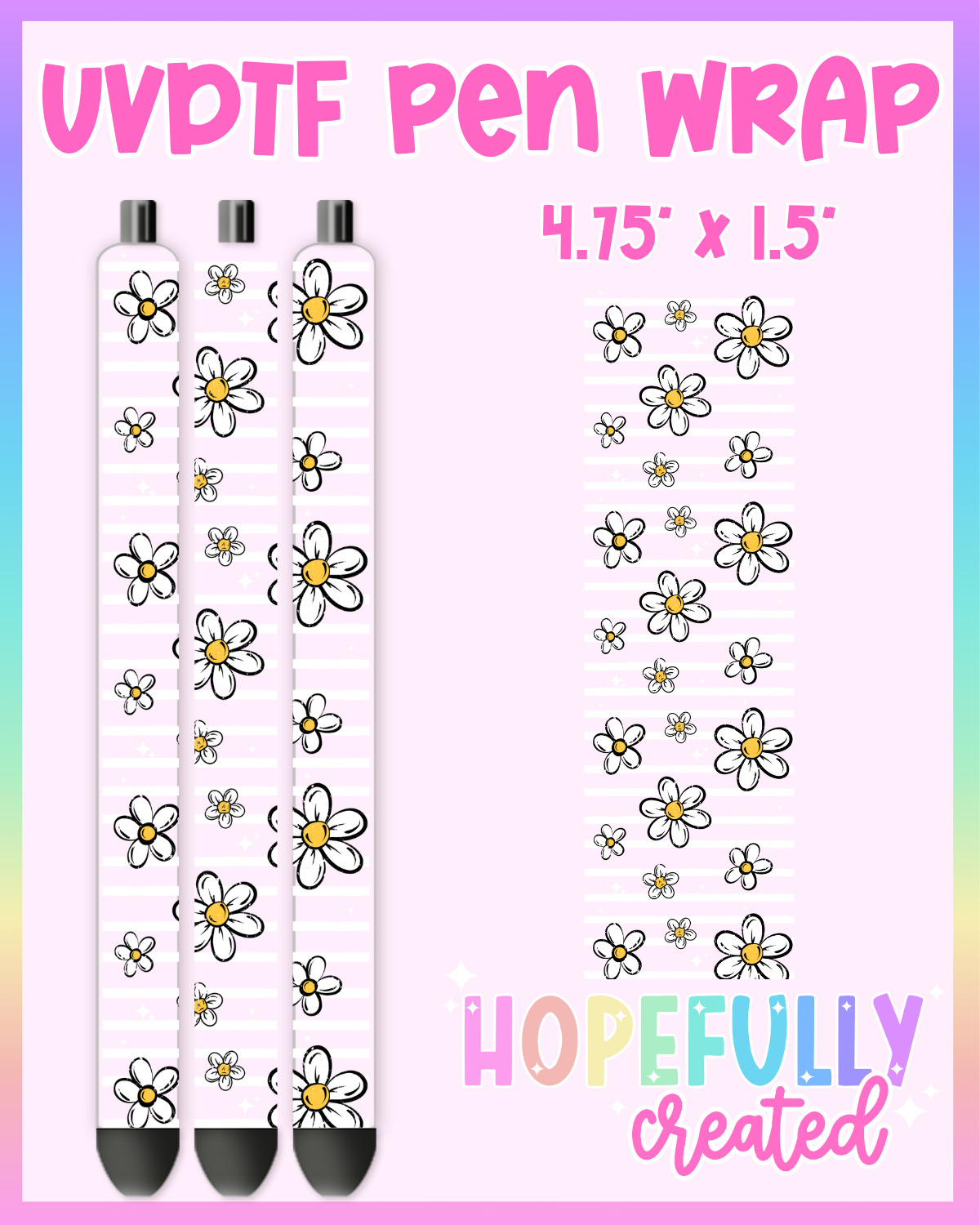 Flower Stripes UVDTF Pen Wrap