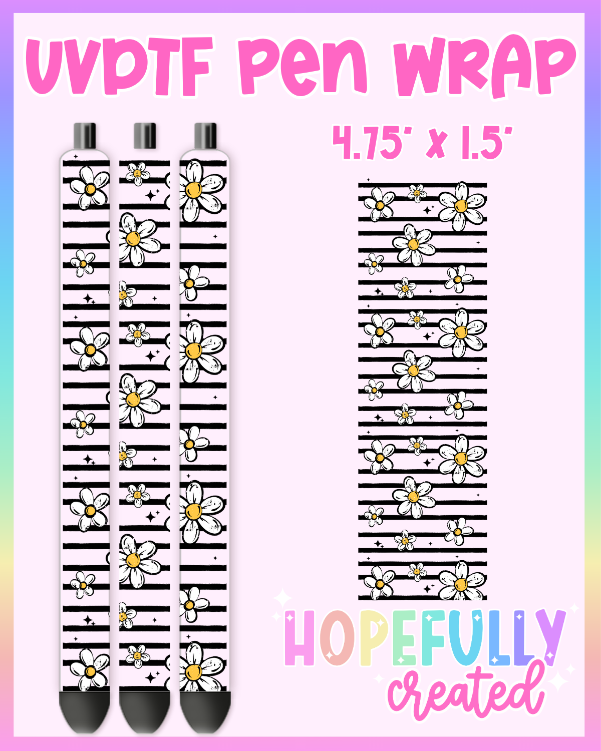 Flower Stripes UVDTF Pen Wrap