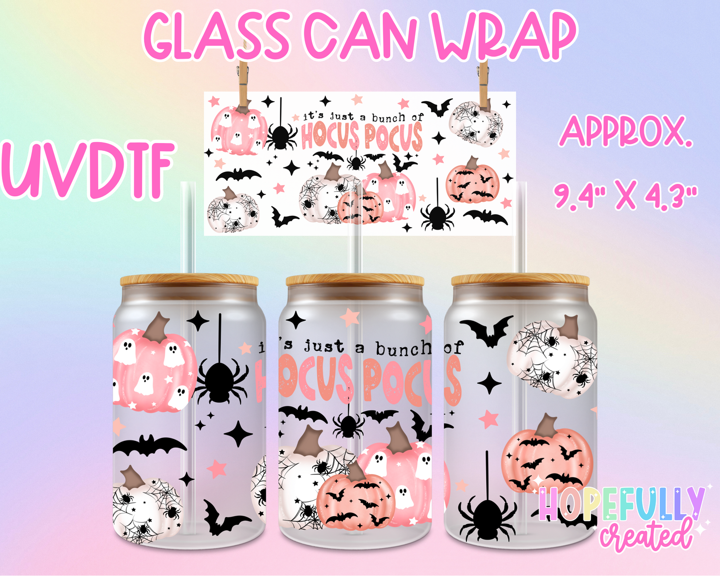 Hocus Pocus Pumpkins UVDTF Glass Can Wrap