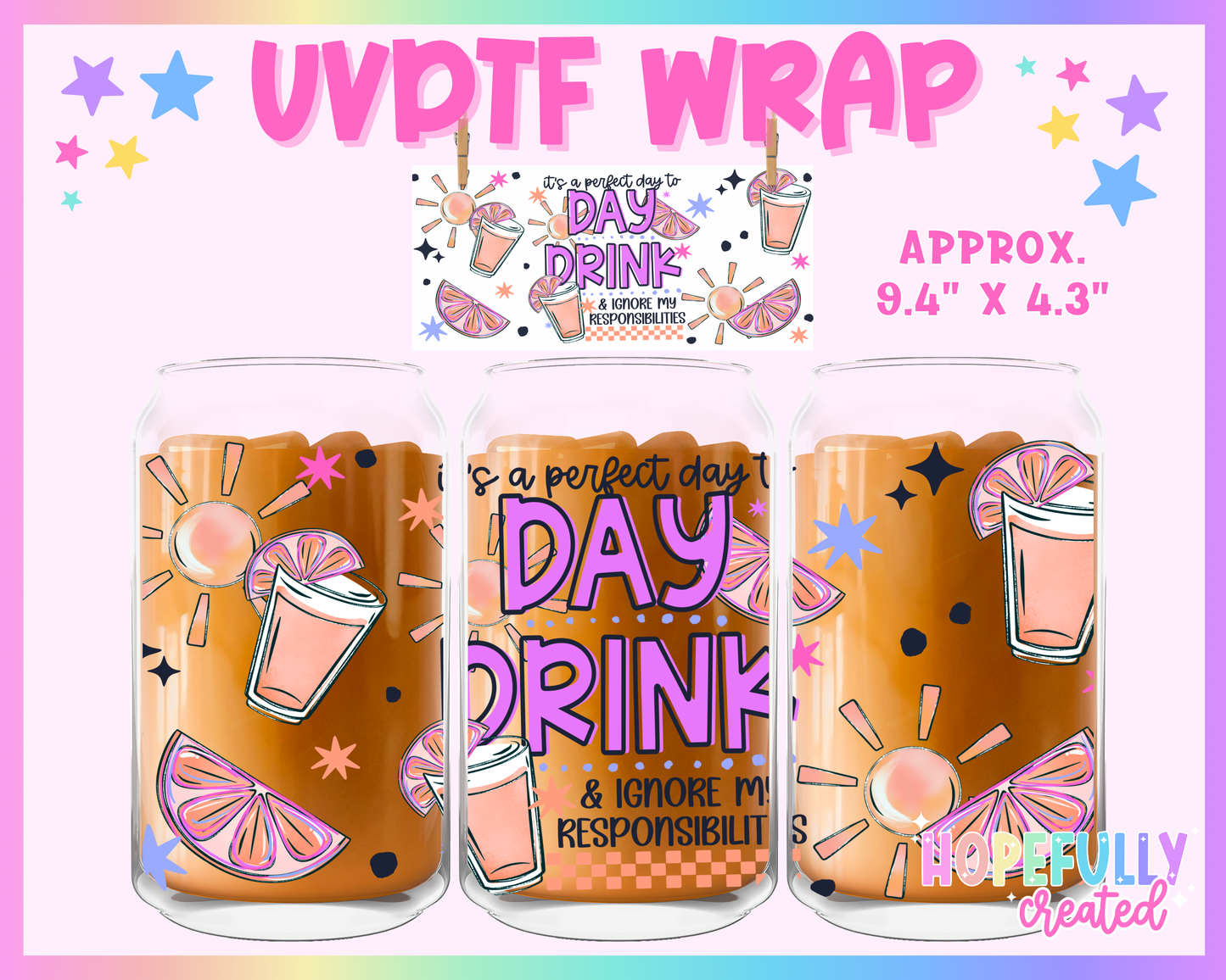 Day Drink UVDTF Glass Can Wrap