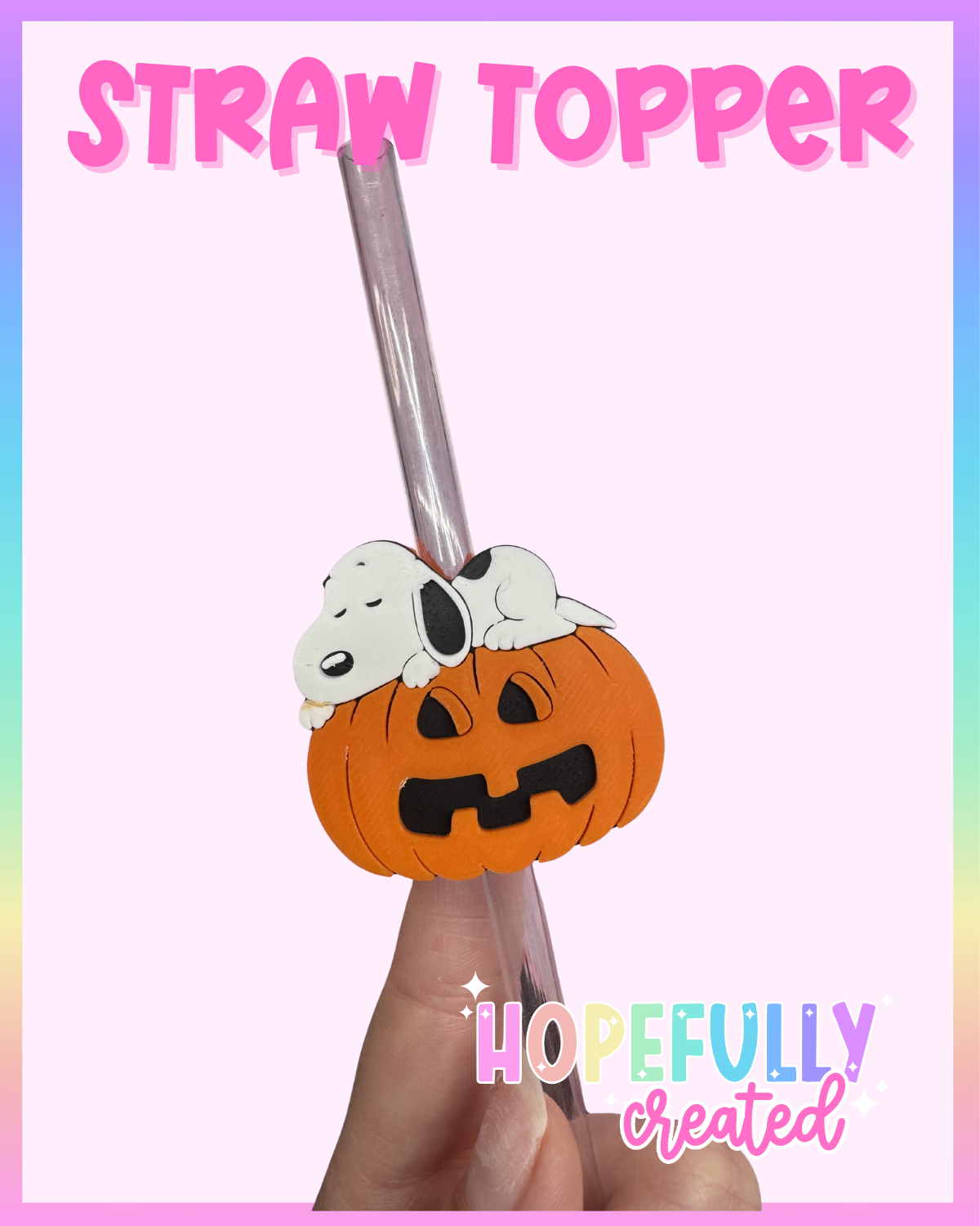 Pumpkin Snoop Straw Topper