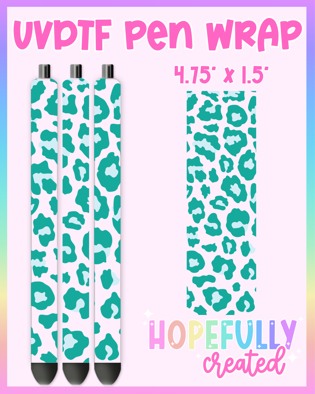 Green Leopard UVDTF Pen Wrap