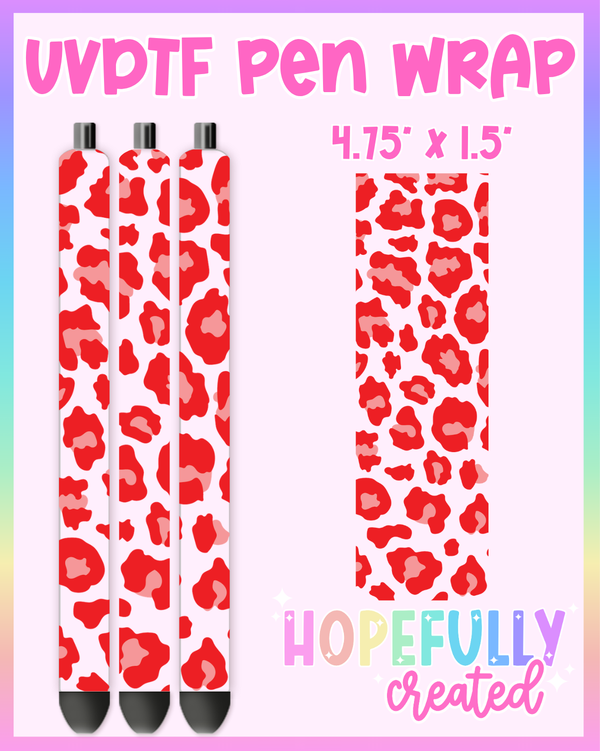 Red Leopard UVDTF Pen Wrap