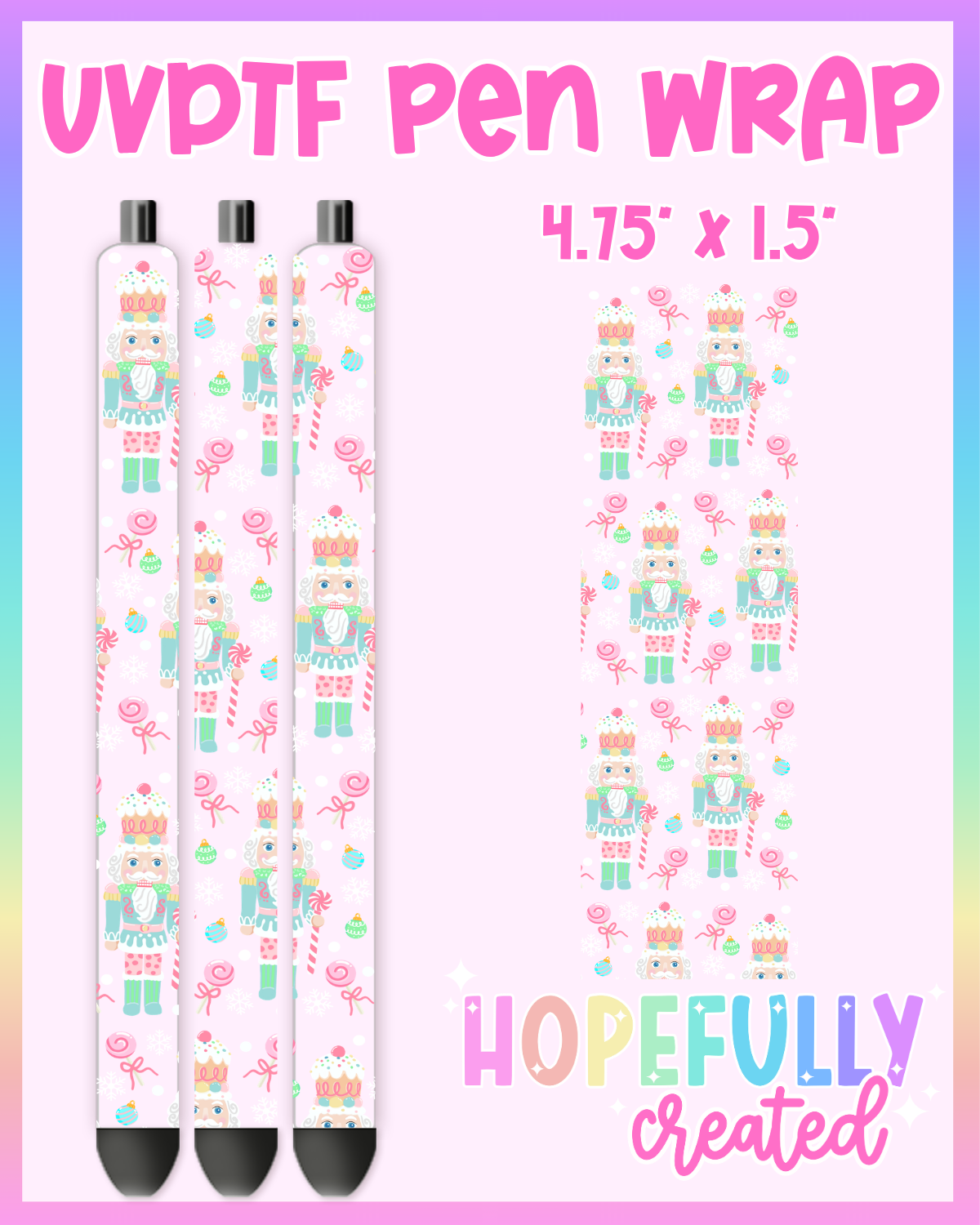 Pastel Nutcrackers UVDTF Pen Wrap