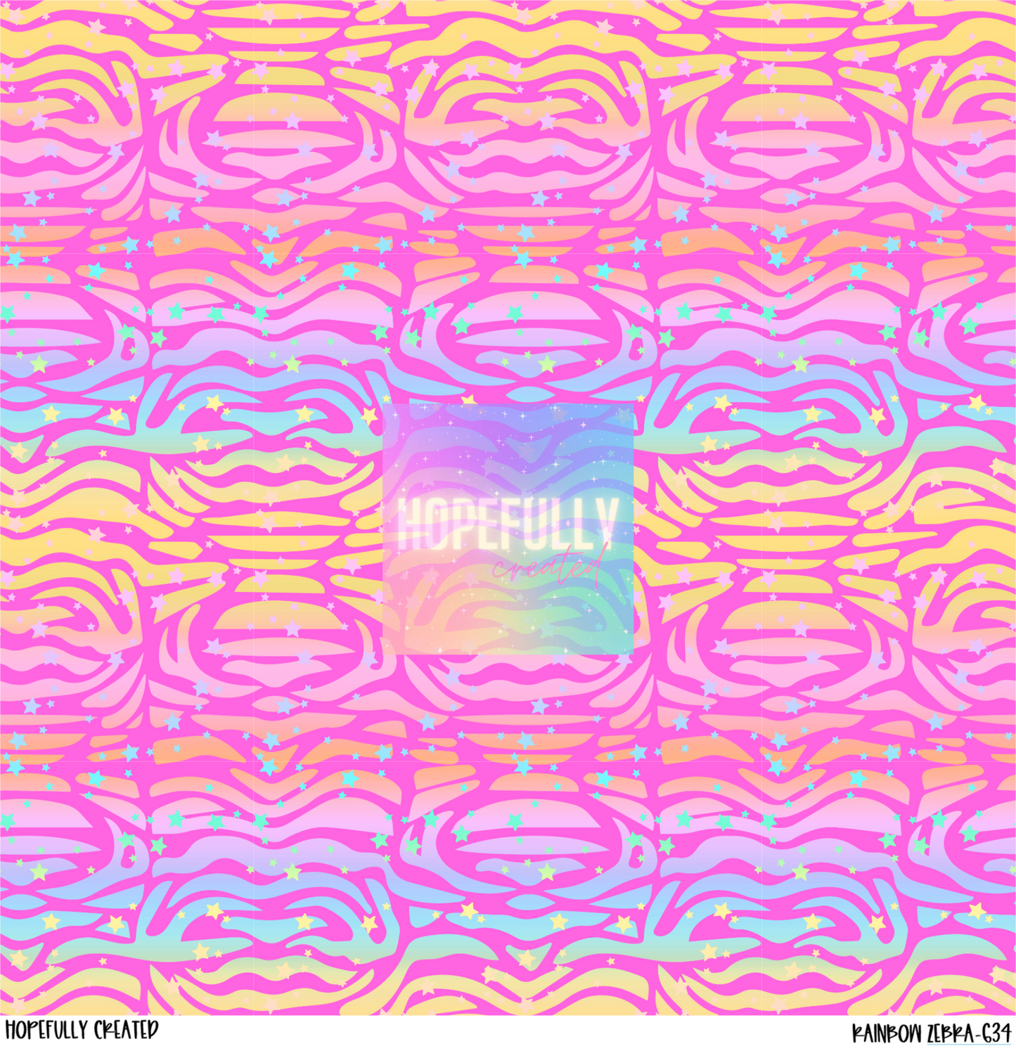 Rainbow Zebra 12x12 - 634