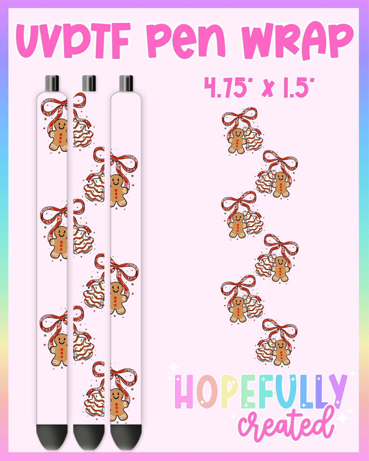 Gingerbread & Tree Cake UVDTF Pen Wrap