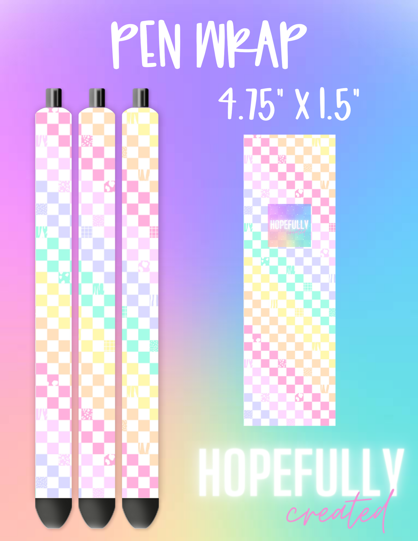Rainbow Checker Pen Wrap-742
