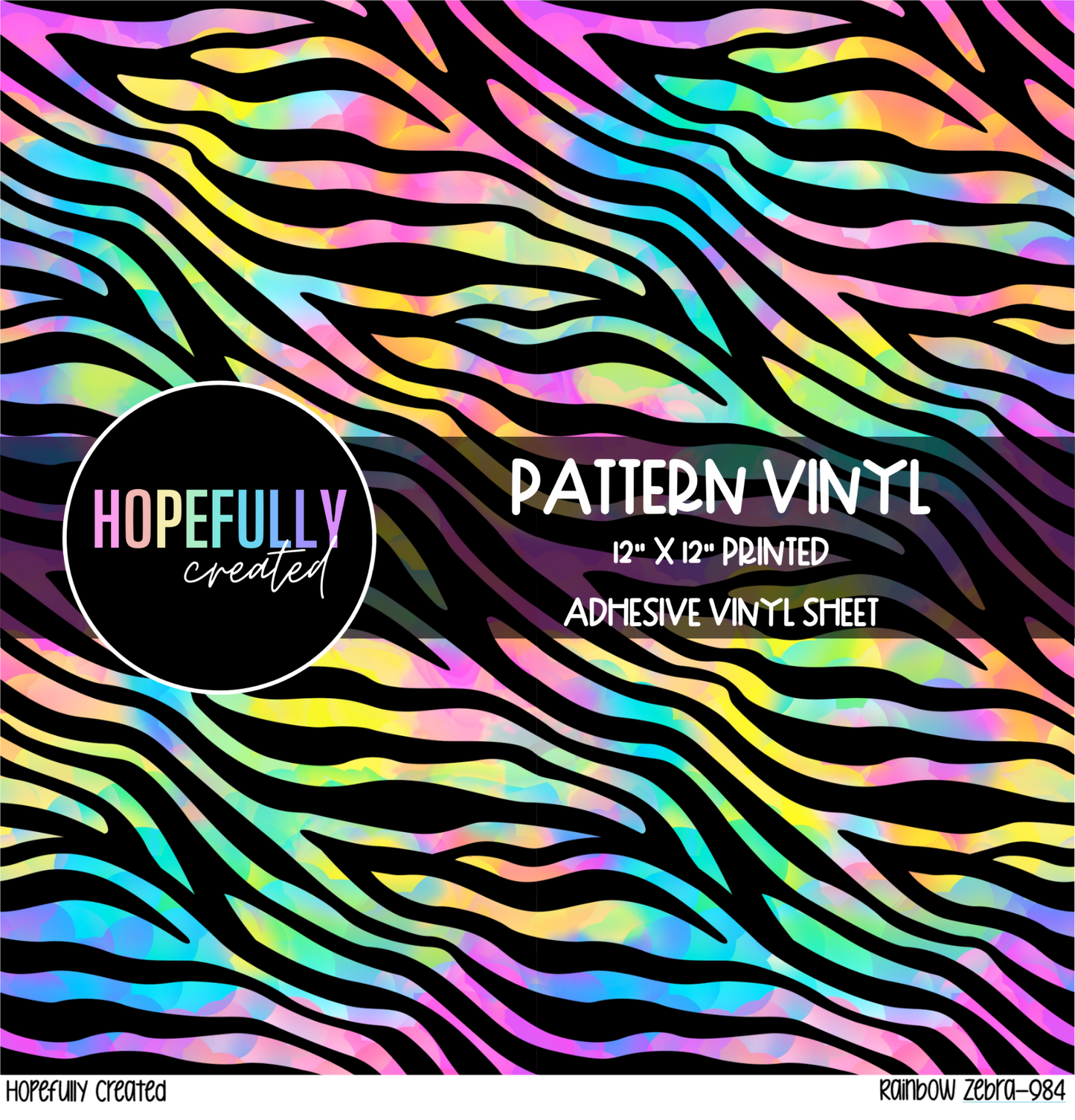 Rainbow Zebra 12x12 - 984