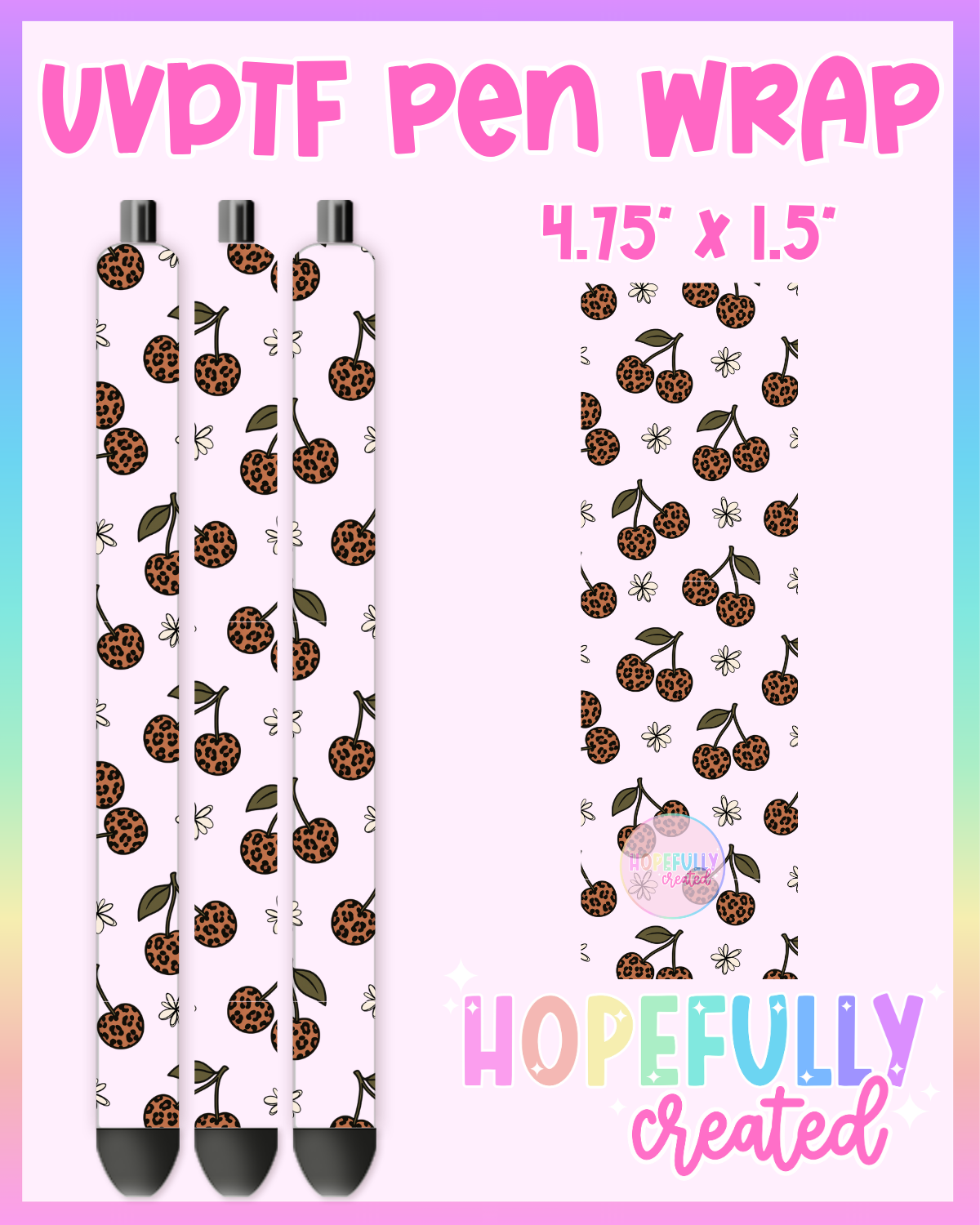 Leopard Cherries UVDTF Pen Wrap