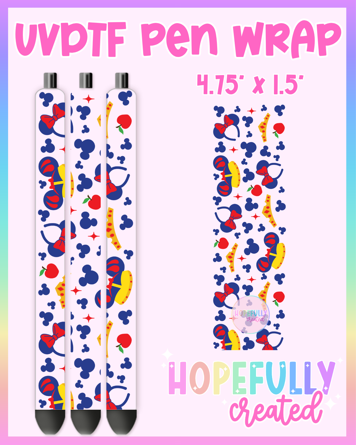 Snow W UVDTF Pen Wrap
