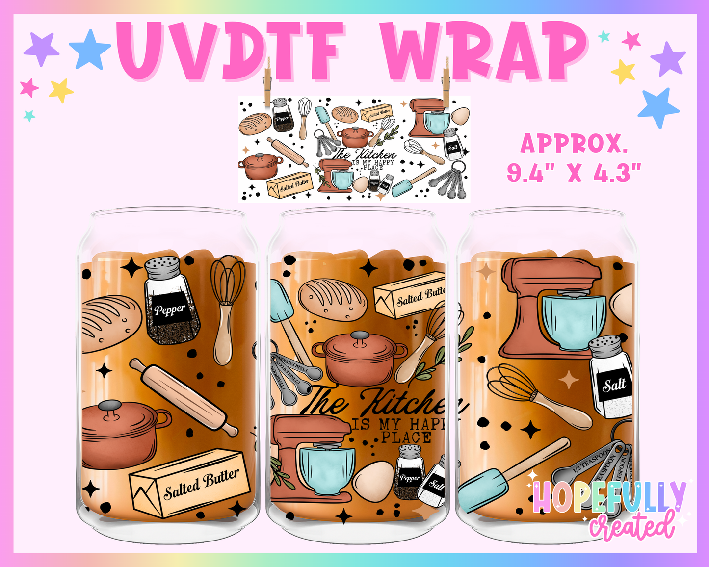 Kitchen UVDTF Glass Can Wrap