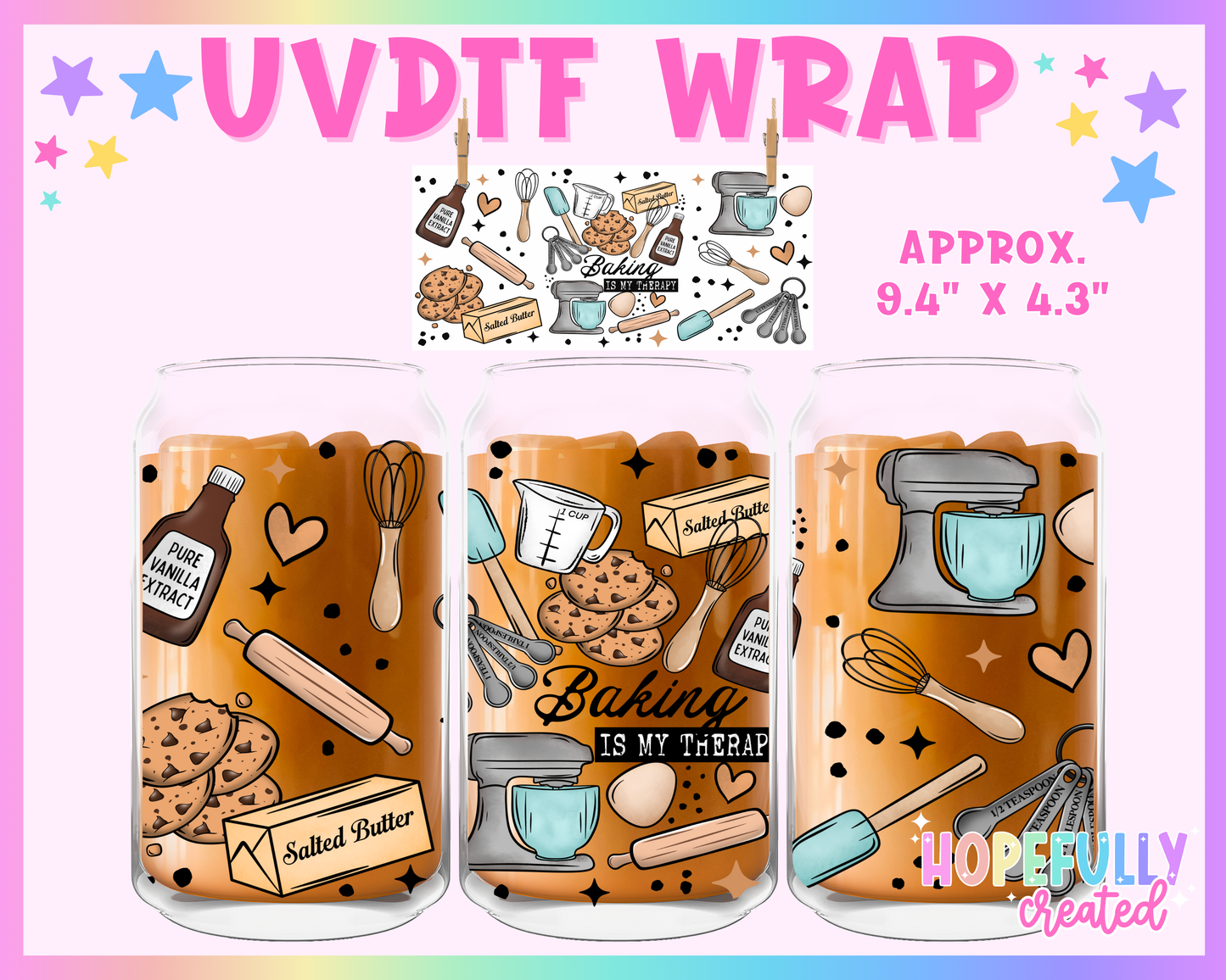 Baking UVDTF Glass Can Wrap