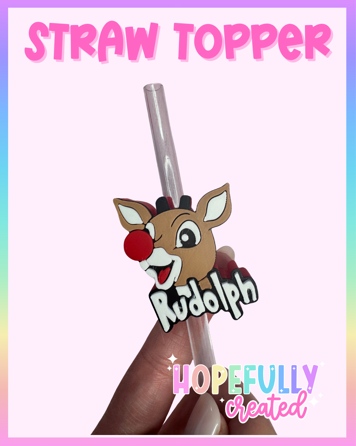 Reindeer Straw Topper