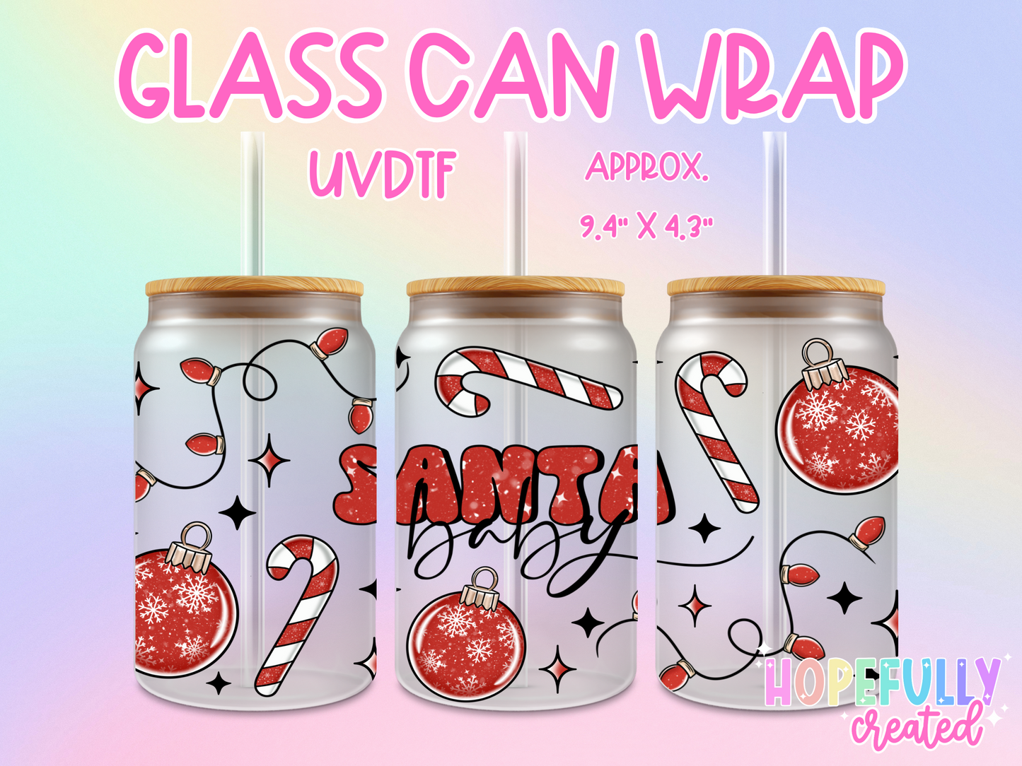 Santa Baby UVDTF Glass Can Wrap