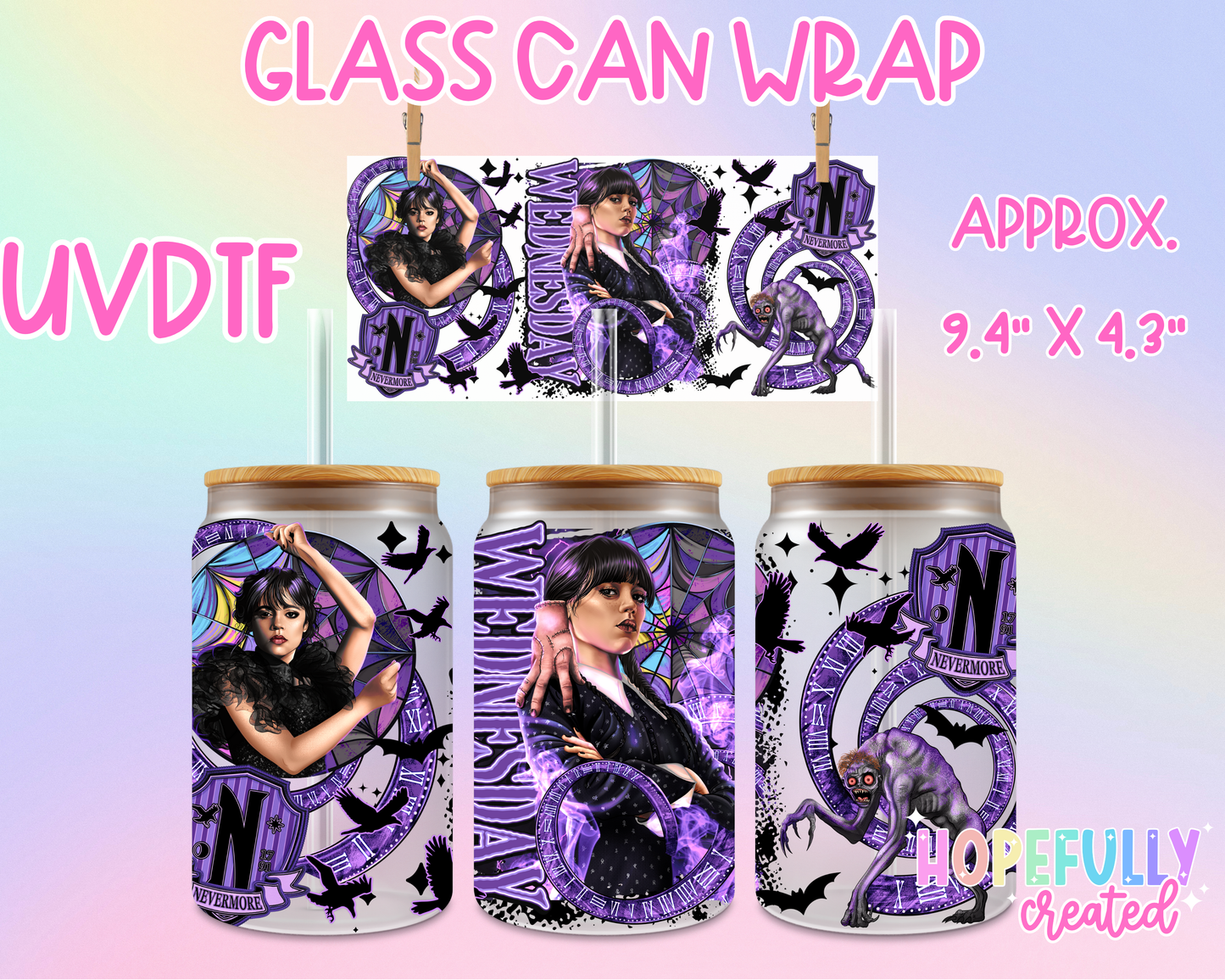 Wednesday UVDTF Glass Can Wrap