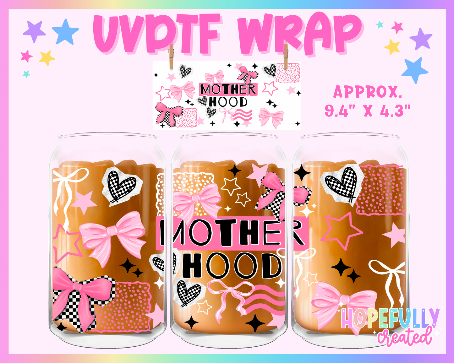 Motherhood UVDTF Glass Can Wrap