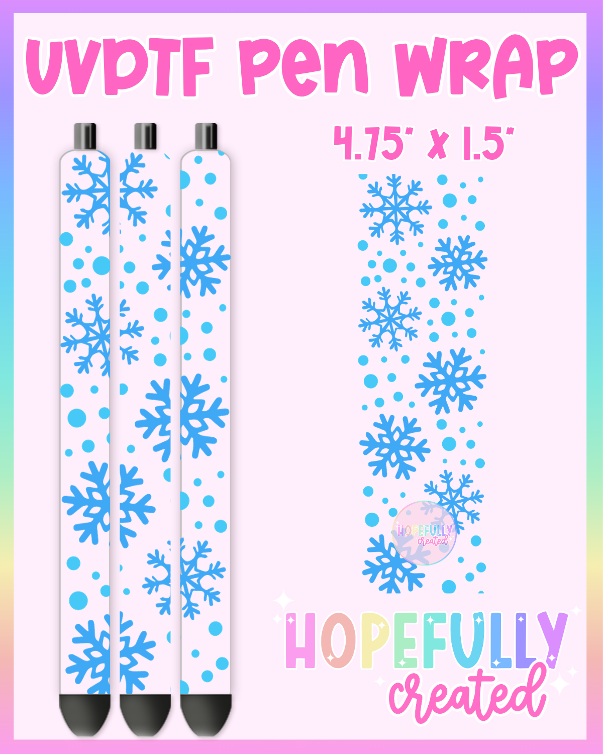 Snowflakes UVDTF Pen Wrap