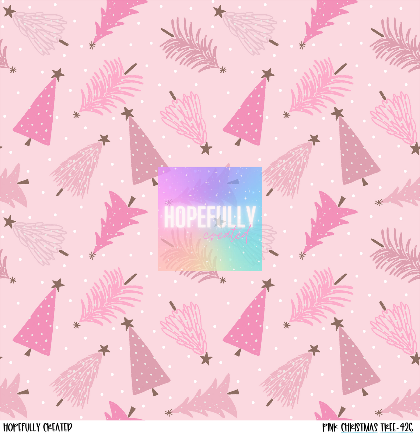 Pink Christmas Trees 12x12 - 426