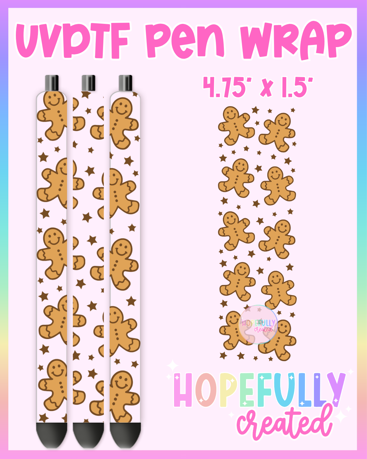 Gingerbread UVDTF Pen Wrap